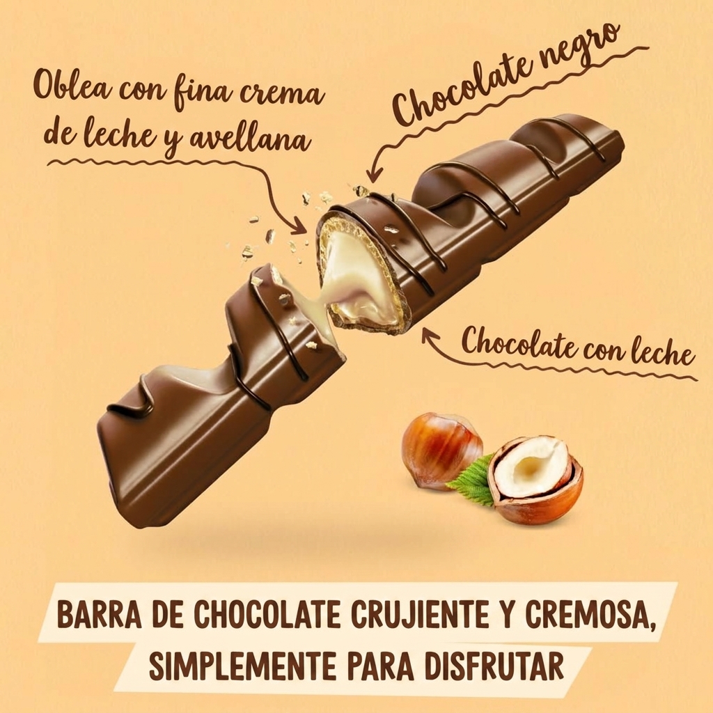 Kinder Bueno Chocolate con leche y crema de avellanas 30*43g,Kinder Bueno White ,Caja de 30 unidades,Barritas de Chocolate - Bild 3