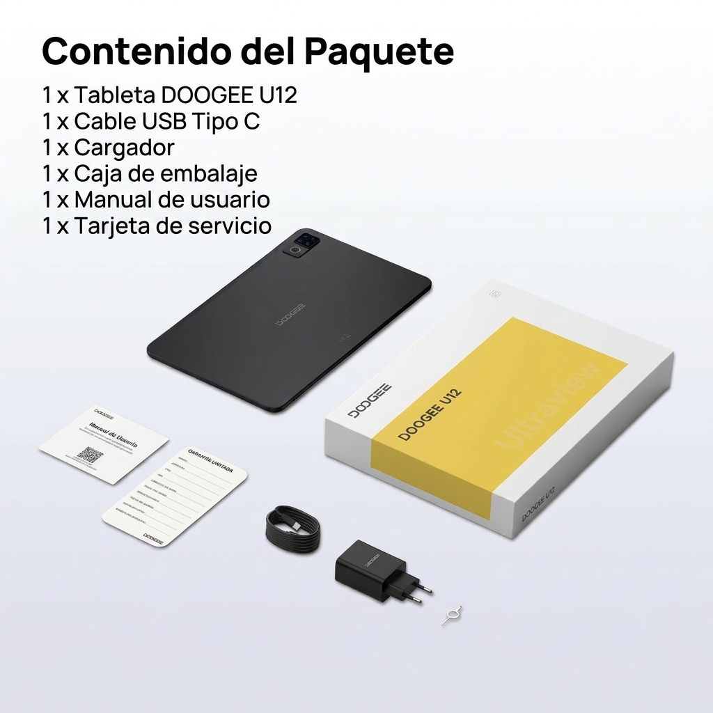 【Última versión Android 16】Tablet DOOGEE U12 VIP con Android 16, pantalla de 12 pulgadas, 24 GB de RAM + 128 GB de almacenamiento ampliable hasta 2 TB, Gemini AI, teclado y lápiz incluidos, batería de 9000 mAh con carga de 18 W, cámaras de 13 MP + 8 MP, tablet infantil con procesador Octa-Core, Widevine L1, OTG y Face ID. - Bild 2