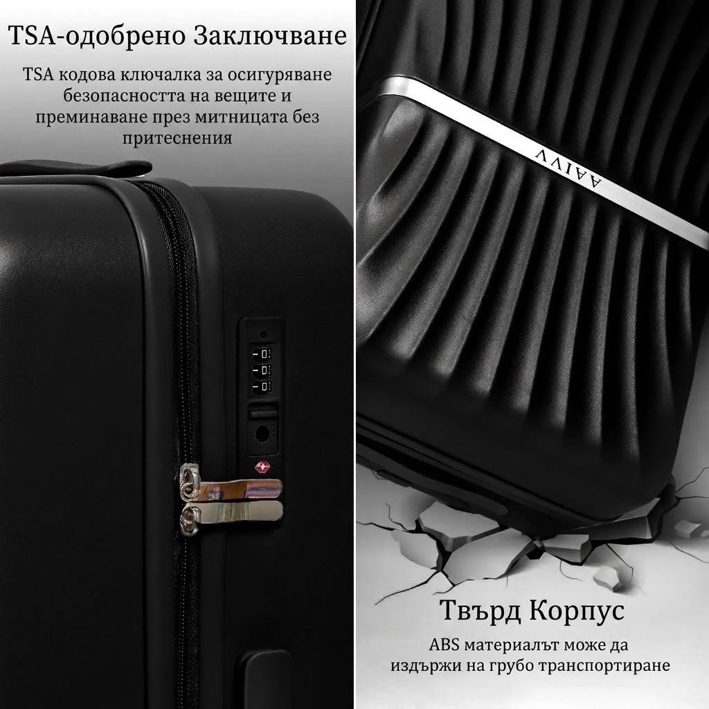 AAIVV комплект от 4 разширяеми куфара, комплект пътни куфари от ABS с двойни въртящи се колела, TSA заключване, твърда и издръжлива обвивка, комплект пътнически куфари (13/20/26/28 инча), подарък за обратно на училище. - Bild 2